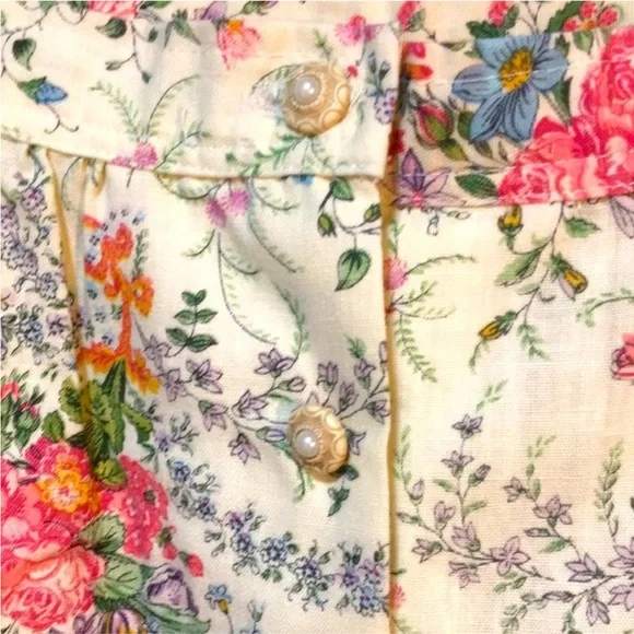 Vintage floral midi a line skirt - Picture 5 of 16